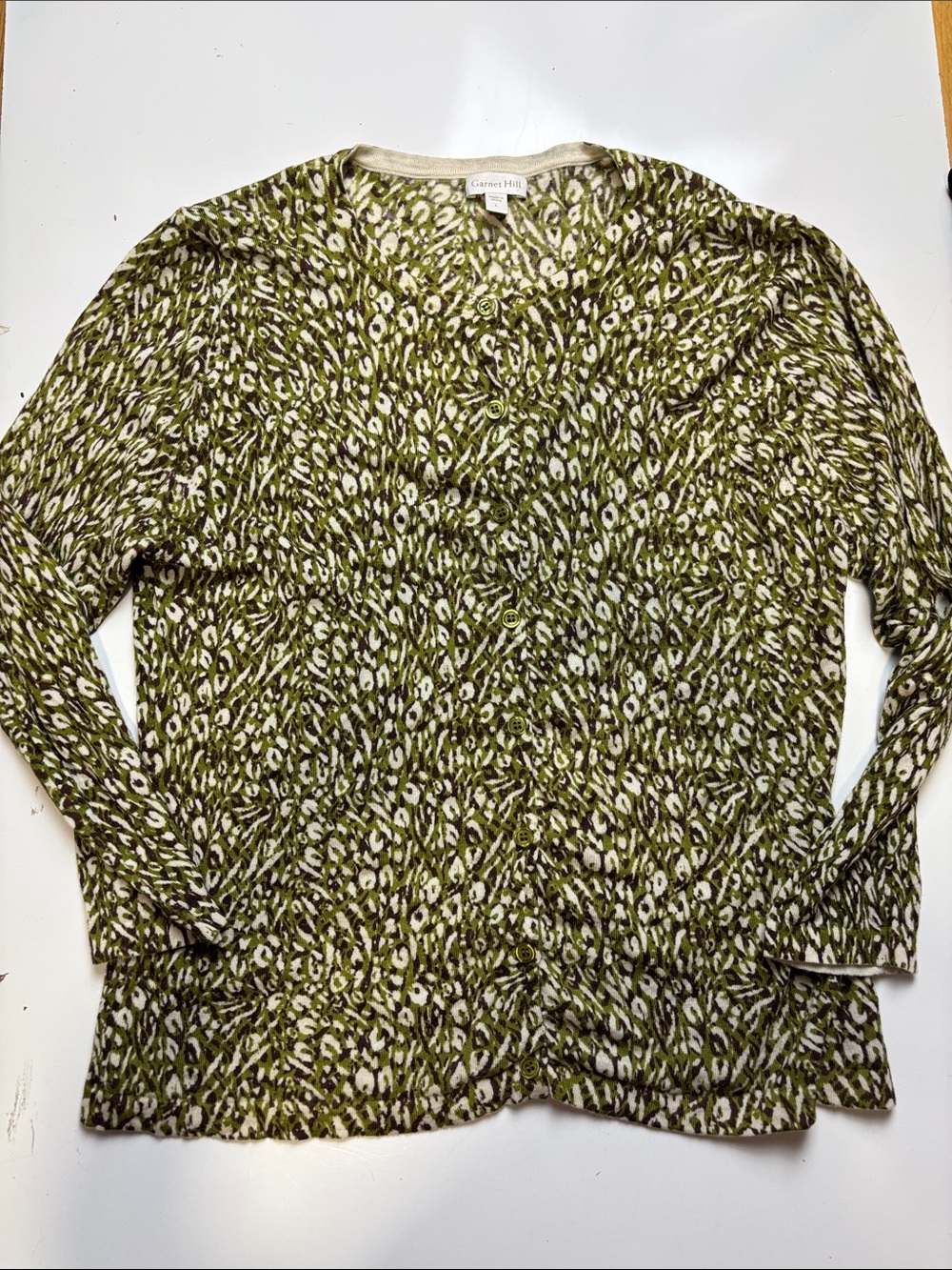 Garnet Hill Signature Eco Merino‎ Cardigan sz L